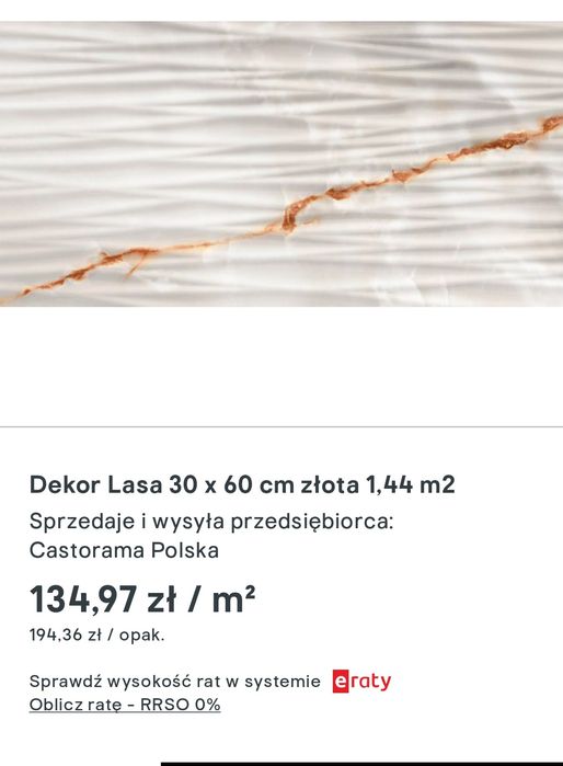 Sprzedam płytki ścienne Decor Lasa Gold. Nowe