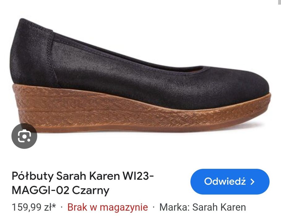 Półbuty na koturnie Sarah Karen 38