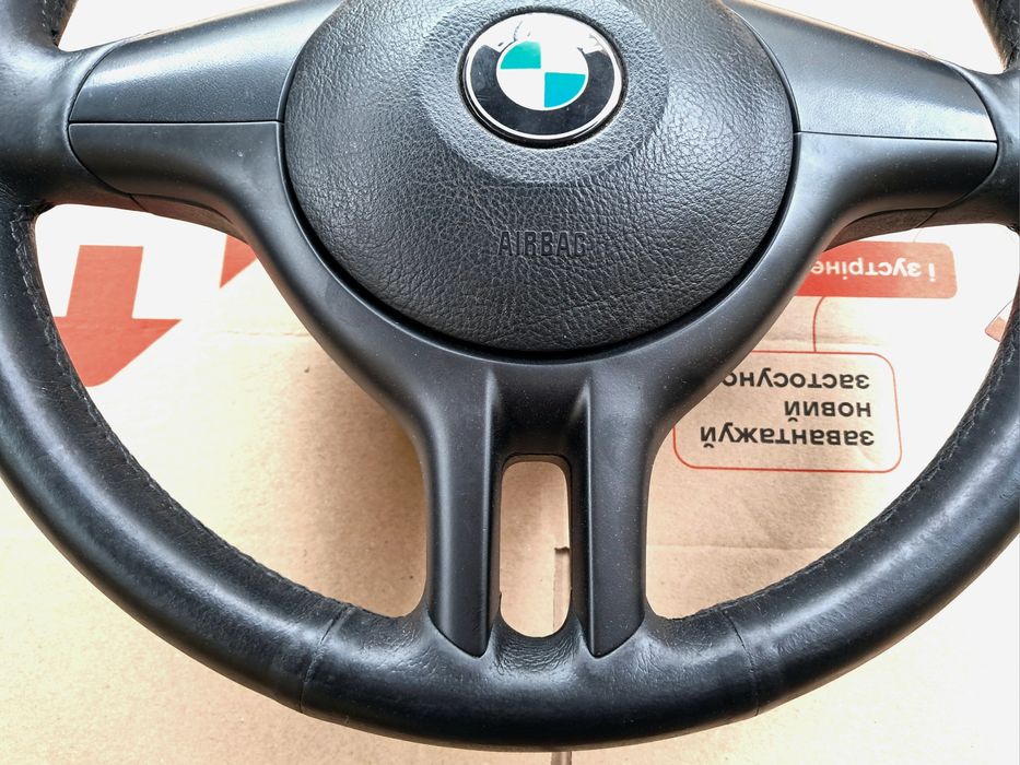 Руль бмв е34 36 38 39 46 53 83 М стиль bmw чорна  шкiра