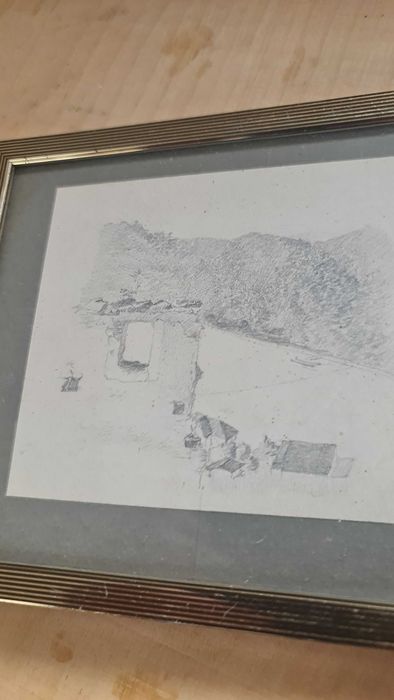 szkic rysunek pocz.XXW pejzaz DURNSTEIN AUSTRIA sygn