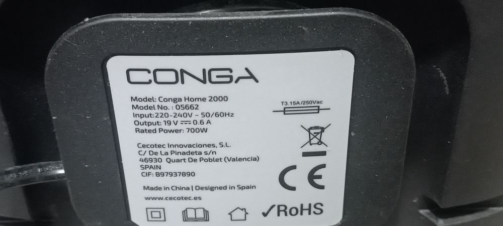 Depósito de aspirador conga