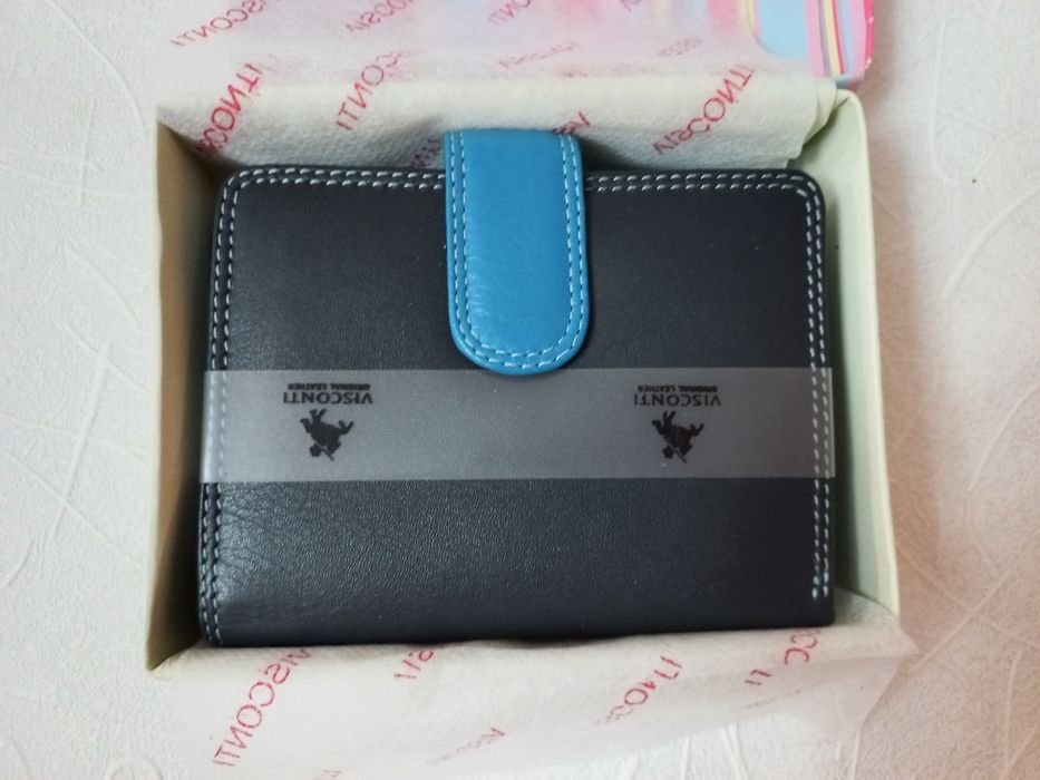 Женский кошелек кожаный сине-голубой Visconti .Англия.