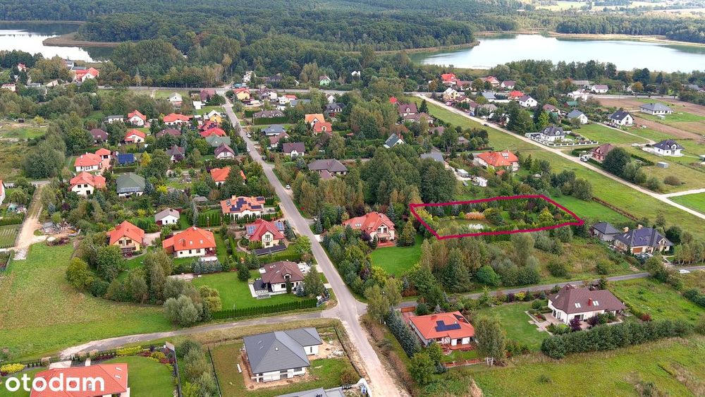 sprzedam śliczną działkę budowlaną w Łacku ze stawem