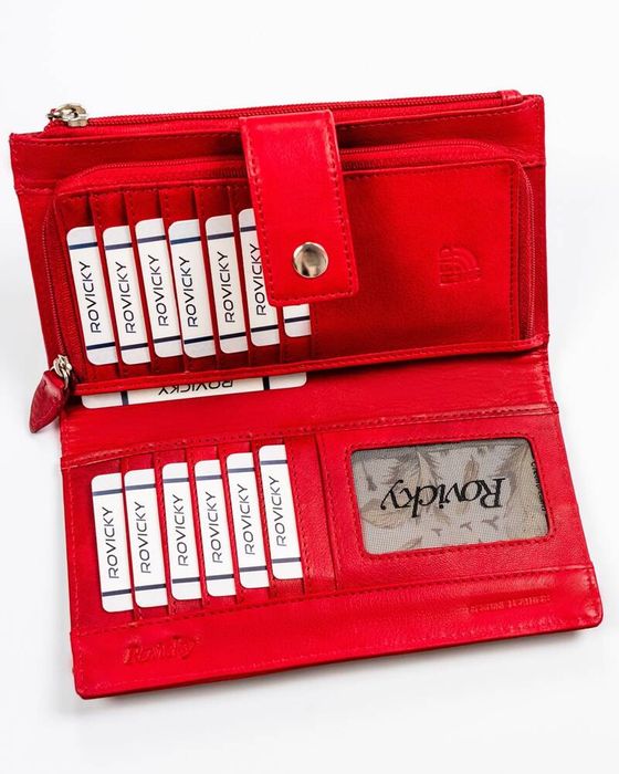 duży portfel damski ze skóry naturalnej - rovicky