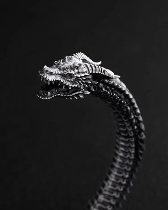 Срібний браслет KAMPF DER DRACHEN з драконами