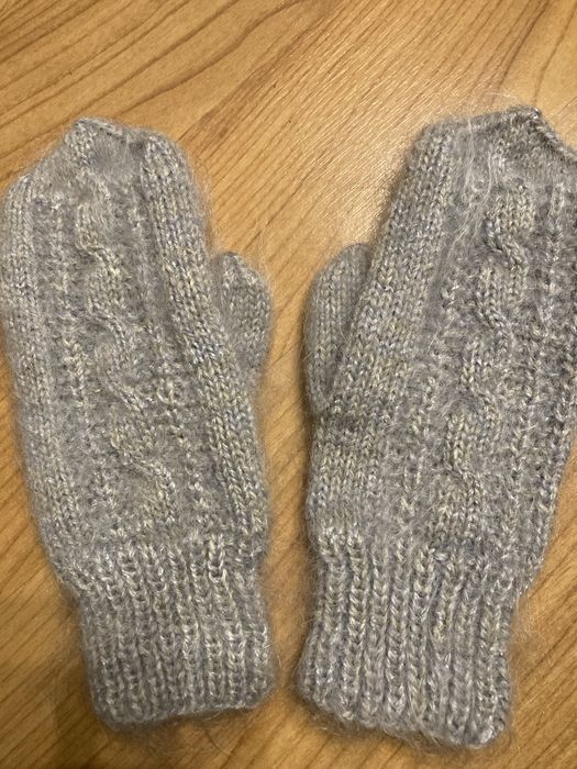 Варежки мохер хендмейд