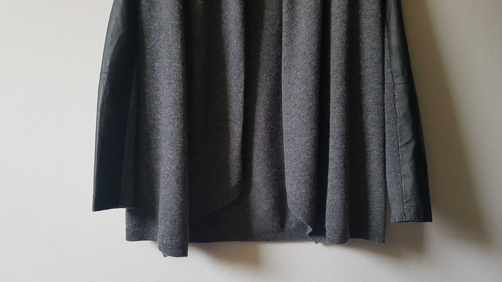 Narzutka The Kooples wełna kaszmir skóra naturalna rozmiar S