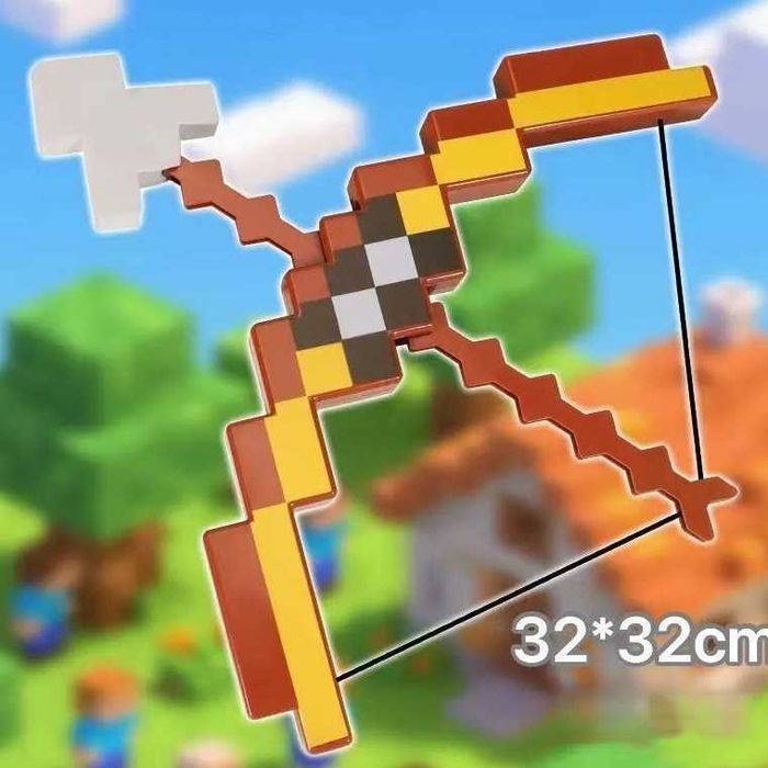 Дитячий лук зі стрілами в стилі Minecraft зі звуковими ефектами із гри Майнкрафт