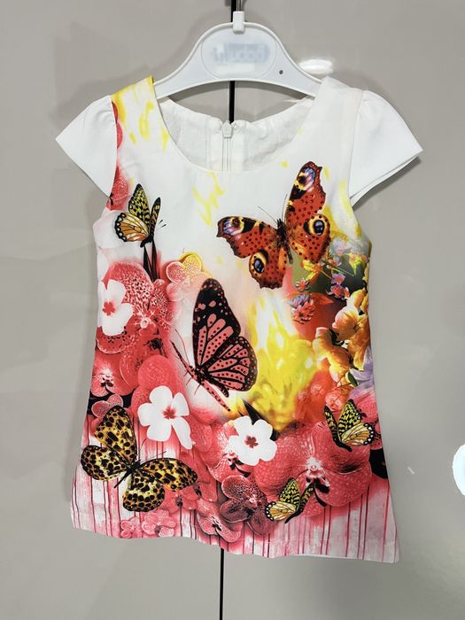 Дитяча сукня з принтом метеликів, 86 см