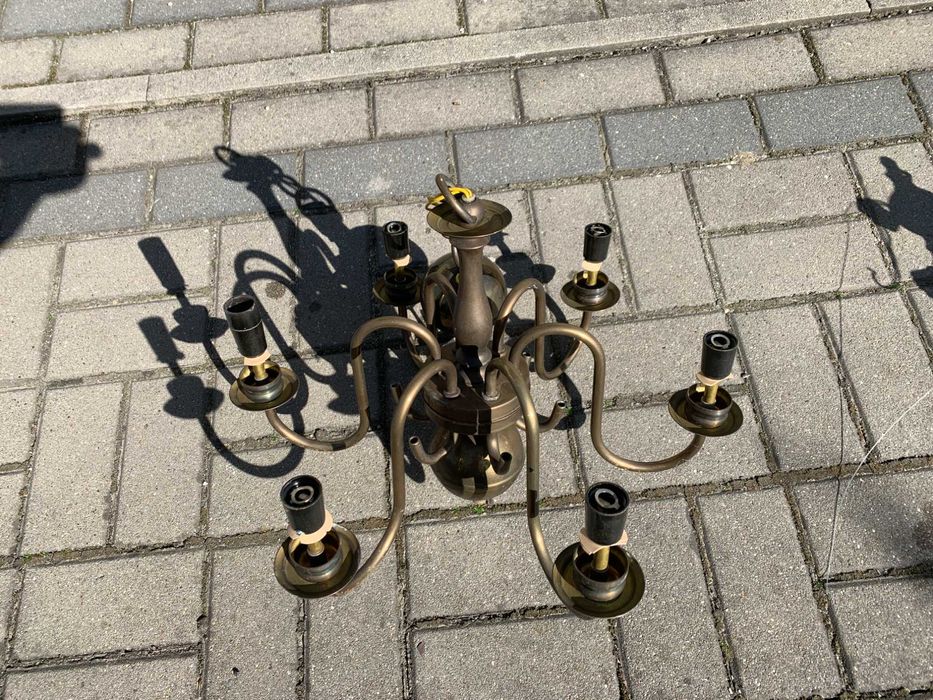 żyrandol lampa mosiężna i kinkiet