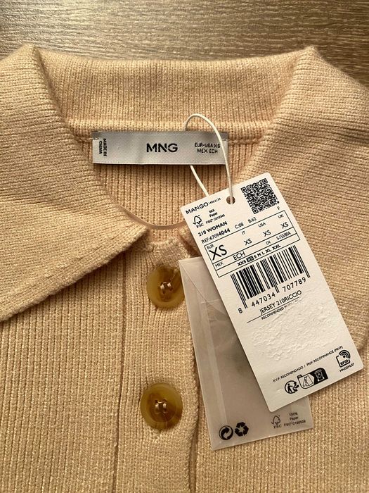 Жіночий джемпер поло Mango (MNG) — Новий з бірками — Розмір XS