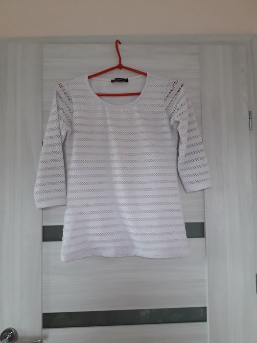 Bluzka biala rekaw 3/4 may collection