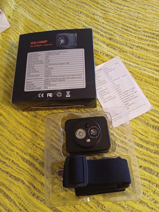 Camera de Ação Noturna com Fita a cabeça