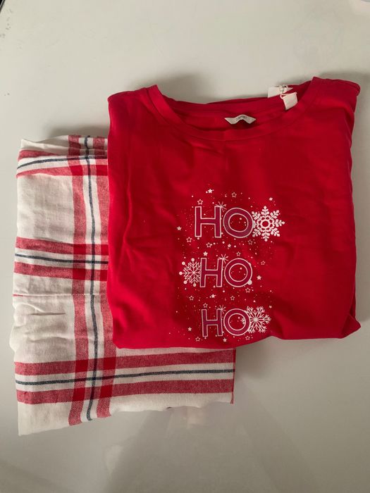 ESPRIT r. 38/M damska piżama świąteczna spodnie+bluzka NOWA, bawełna