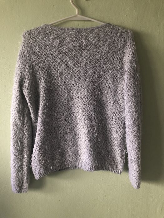 Jasno szary ciepły sweterek miś rozmair M Orsay