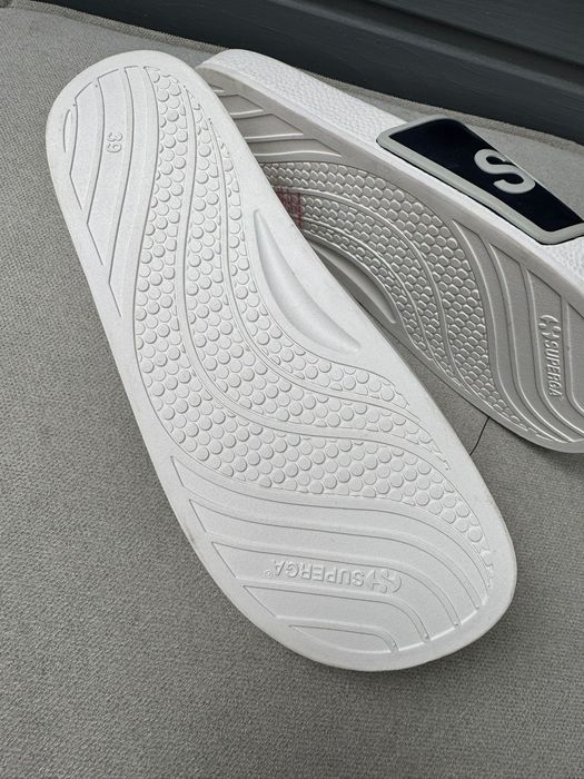Nowe klapki damskie SUPERGA białe czarne 39