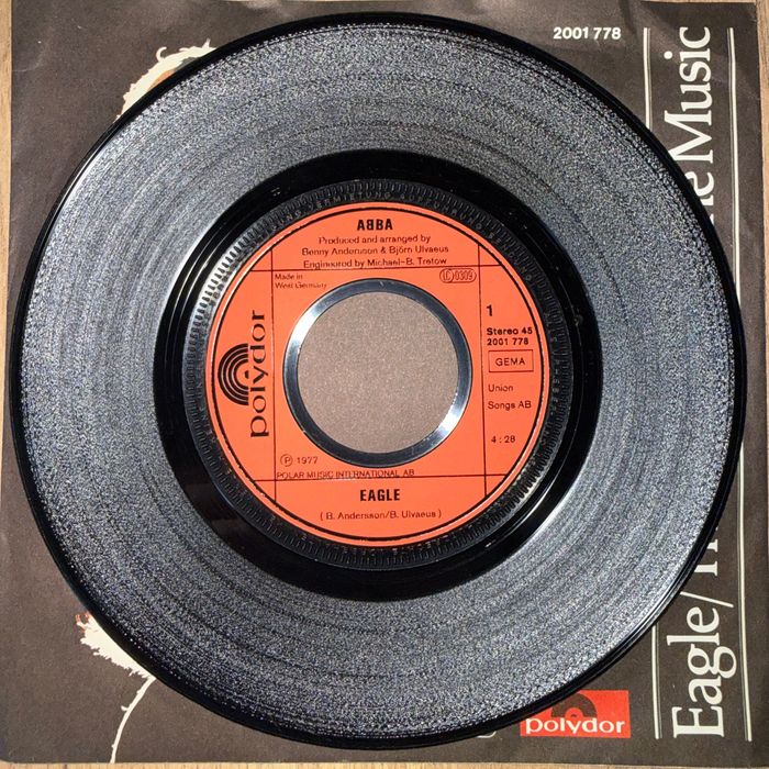 Abba - Eagle / Thank You For The Music — Winyl Single Play 7" — 1977