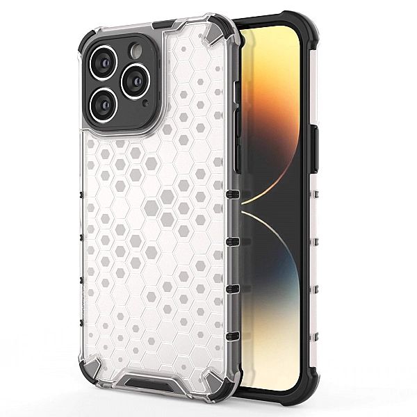 Honeycomb etui iPhone 14 Pro pancerny hybrydowy pokrowiec przezroczyst