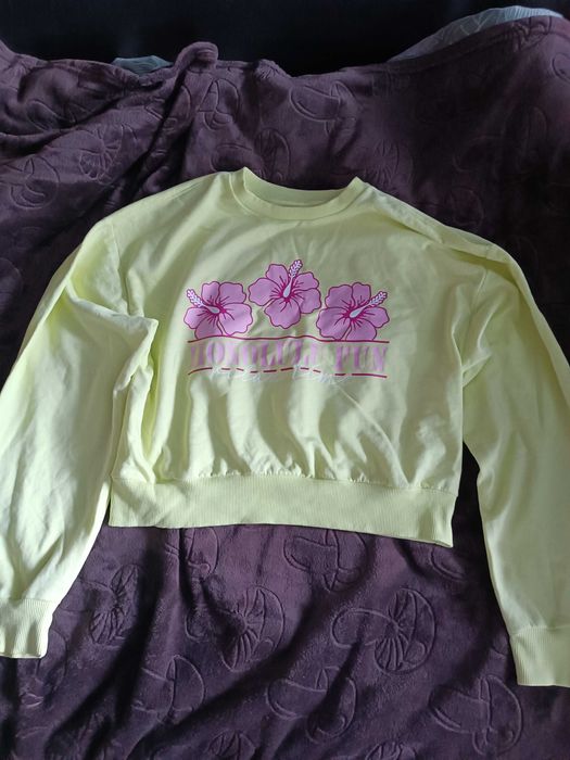 Żółta jaskrawa bluza oversize dziewczęca