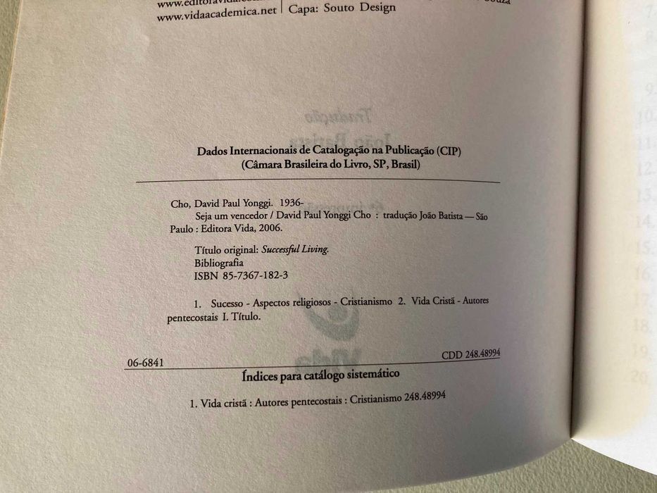 Seja Um Vencedor, de David Paul Yonggi Cho