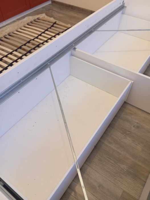 Łóżko IKEA BRIMNES 180x200 białe + zagłówek + 2 stelaże LUROY + SKORVA