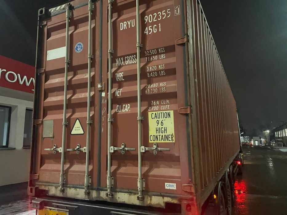 Kontener Morski 40HC 12m – Dostępny od Ręki z Transportem