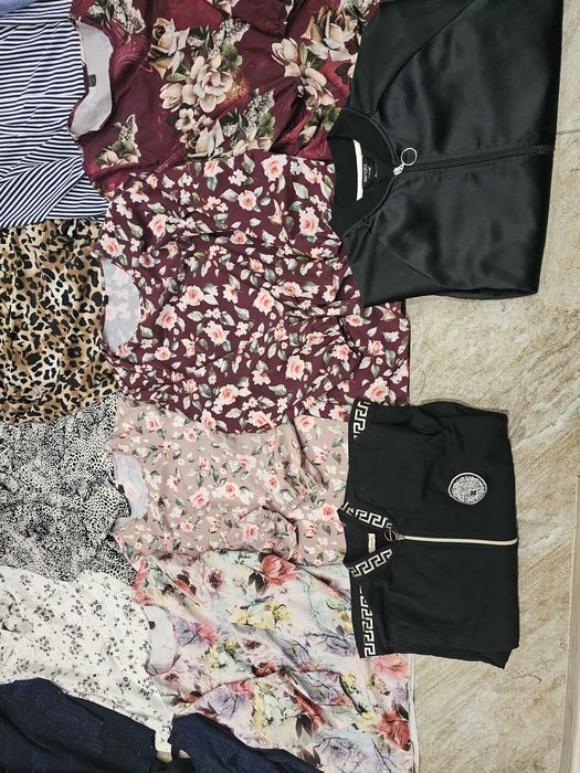 Zestaw ubrań damskich M koszule swetry bluzy 16 sztuk