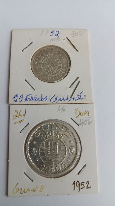 Moedas da Guiné em prata