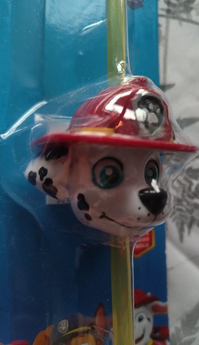 Słomka z figurką Psi Patrol - Marshall