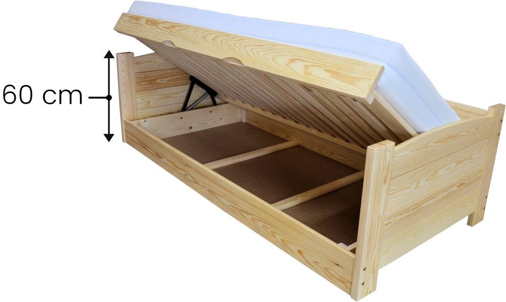 Łóżko sosnowe TWARDZIEL Zaczarowana Sypialnia podnoszone 90x200