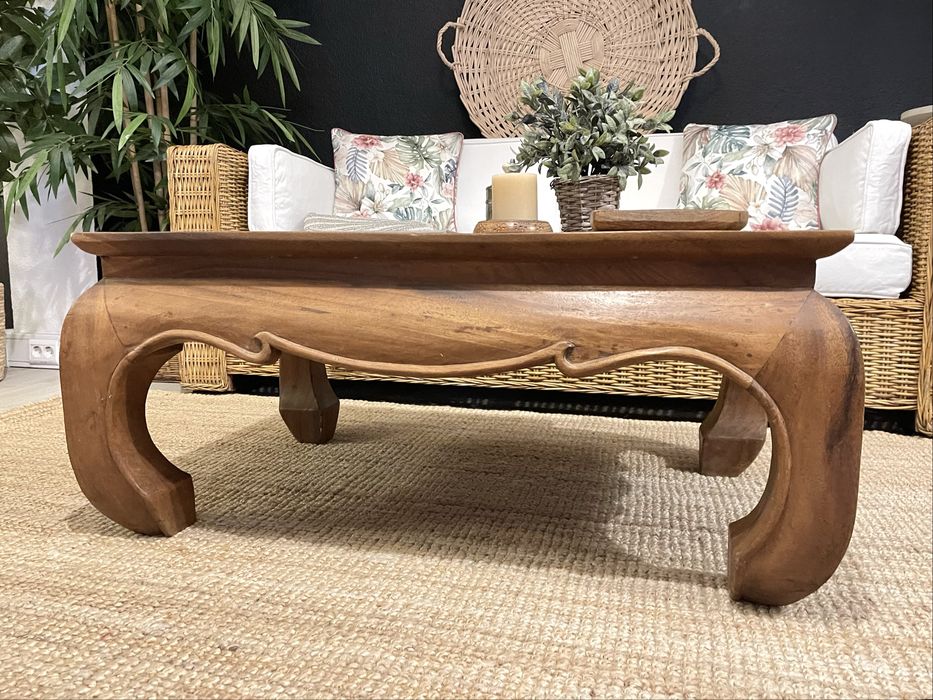 2 mesa, centro, apoio, aparador, teca, oriental, indonésia, rústica