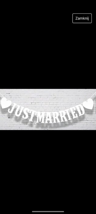Girlanda Just Married/ ozdoba weselna