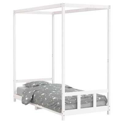 Estrutura de cama infantil 90x200 cm pinho maciço branco