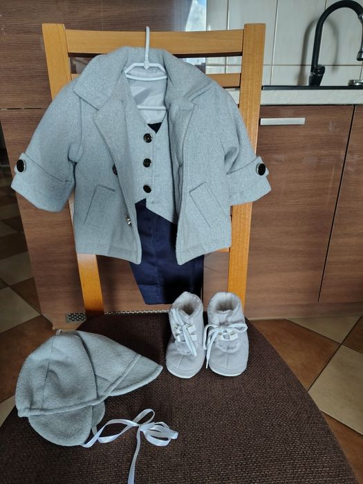 Komplet płaszczyk strój do chrztu r. 62