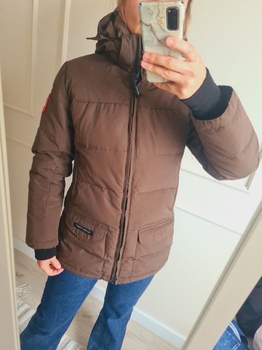 Brązowa kurtka Puchowa Canada Goose