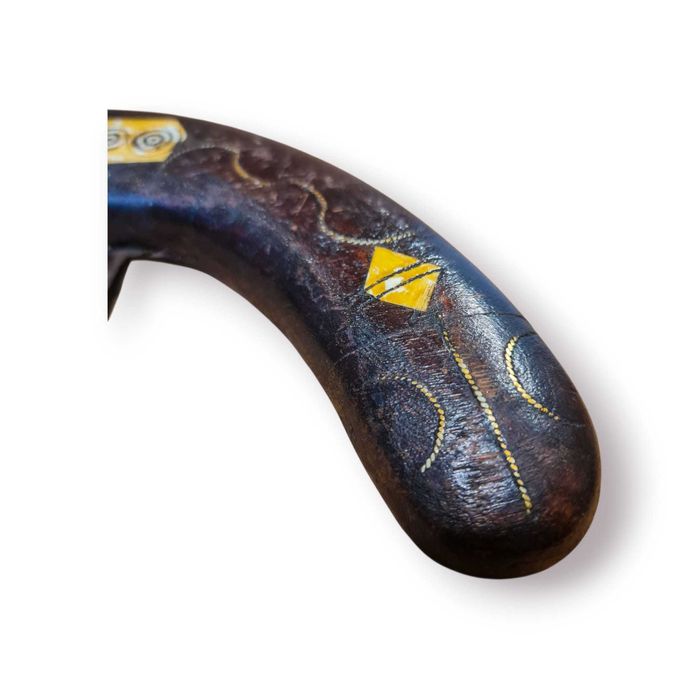 Pistola Decorativa Artesanal c/ Incrustações em Osso – 40 cm