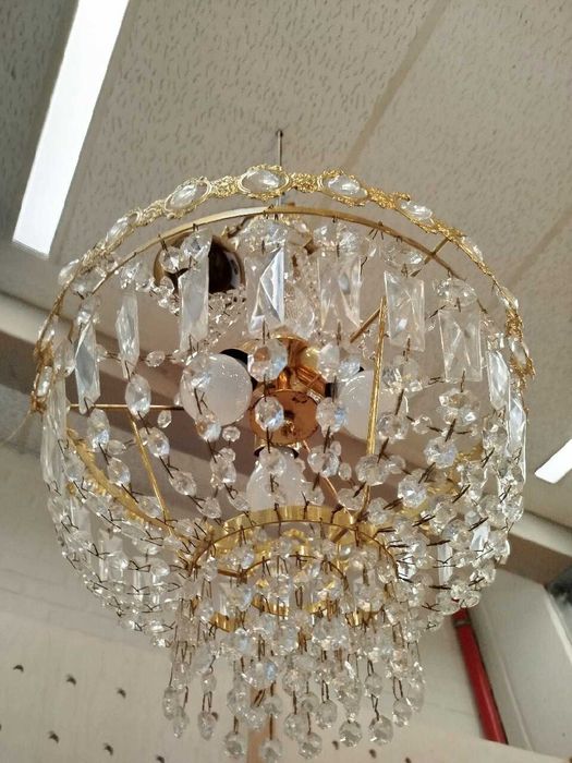 Żyrandol kryształowy 2 sztuki mały i duży 897890