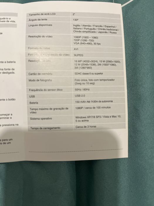 Camara de acao desporto