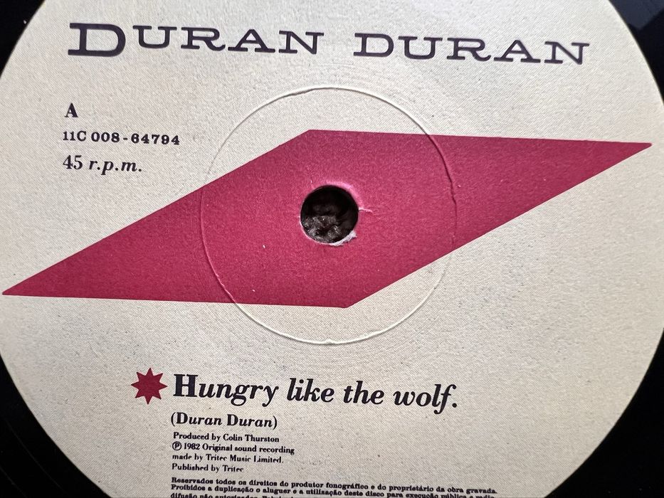 Vinil Duran Duran “Hungry like the Wolf” 45 RPM