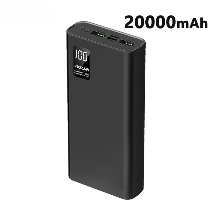 Потужний Power Bank 20000 mAh з швидкою зарядкою