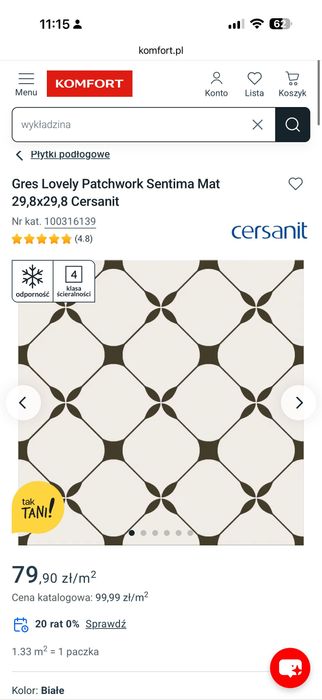 Gres Cersanit szkliwiony LOVELY PATCHWORK SENTIMA white-black gat. I.