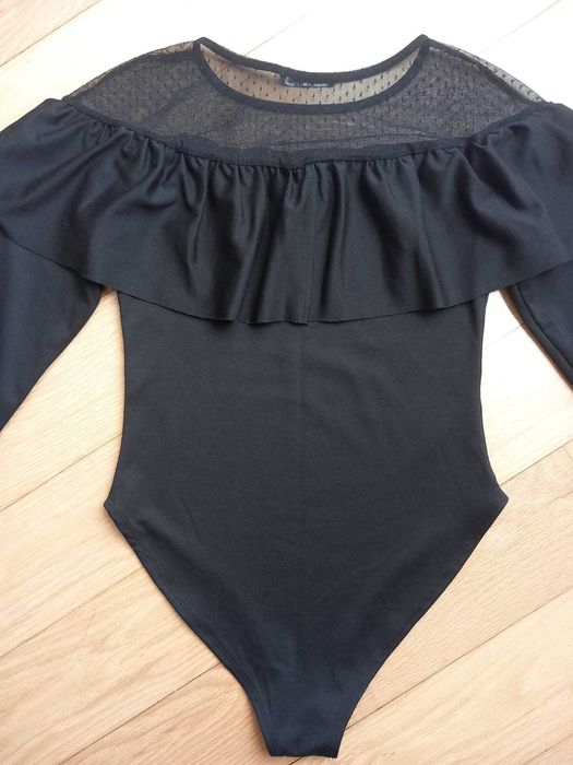 Body preto com renda, tam. XS