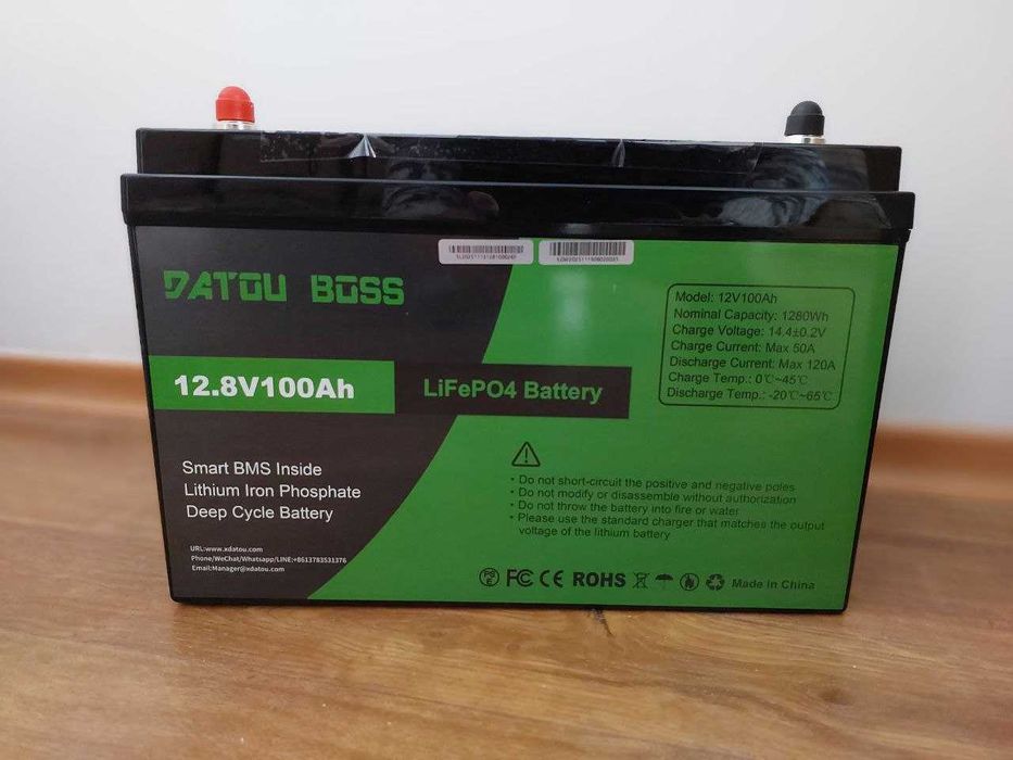 Акумулятор Dumfume 12V 100Ah з BMS, літій-залізо-фосфатна батарея