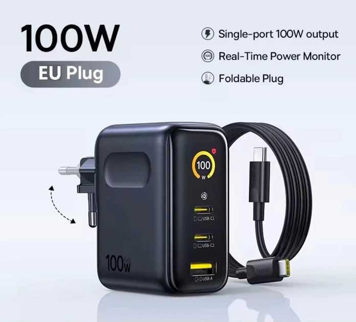 Зарядний пристрій Baseus PicoGo AE21 100W | 3 порти | Швидка зарядка