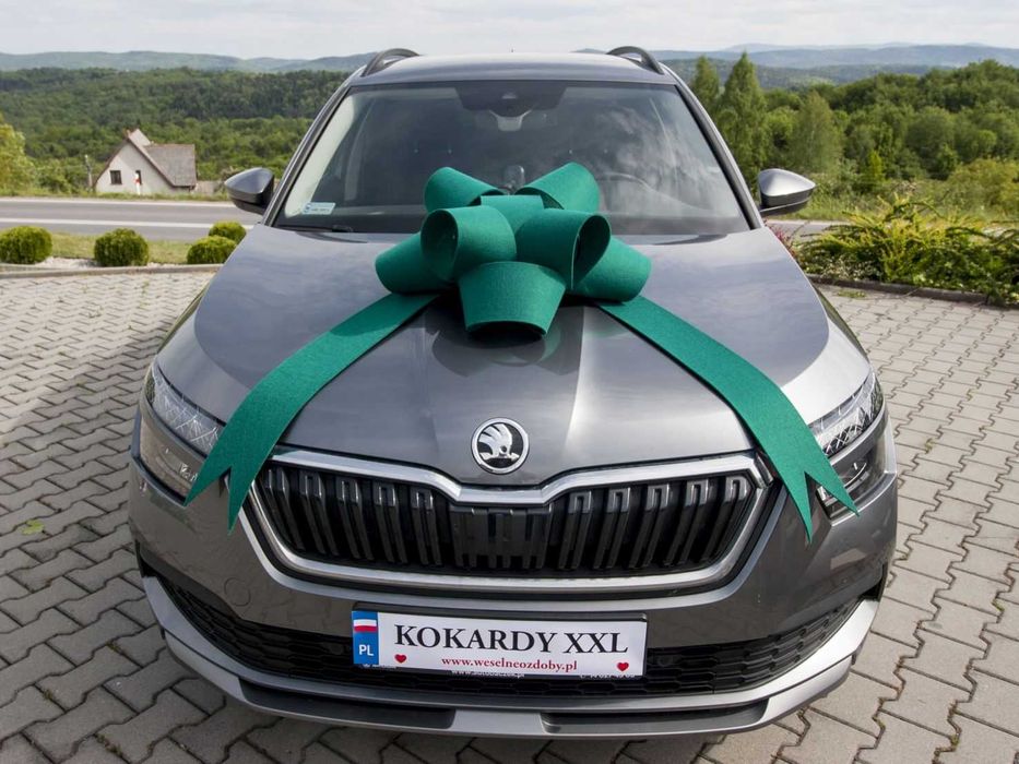 Piękna DUŻA Kokarda na samochód - auto PREZENT- KONKURS