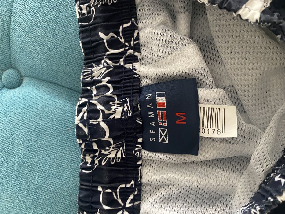 Calção novo azul i branco