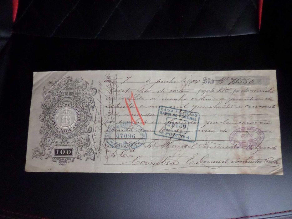 Documento com Selo de Imposto de Letras , Ano 1904