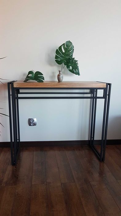 stolik loftowy metal drewno