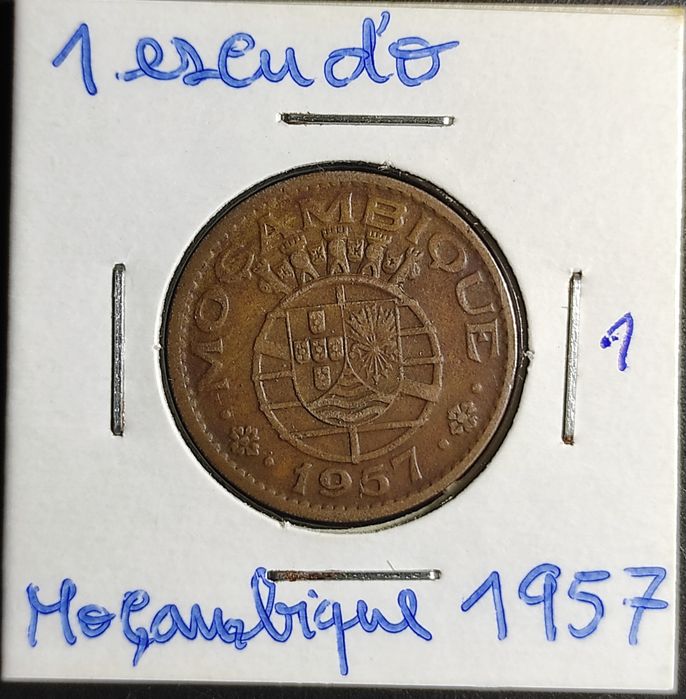 1 Escudo 1957, Moçambique, bronze MBC/BELA