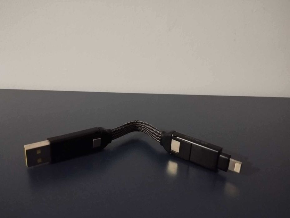 Kabel magnetyczny 4w1 do ładowania brelok 100W 15cm USB-C USB-A